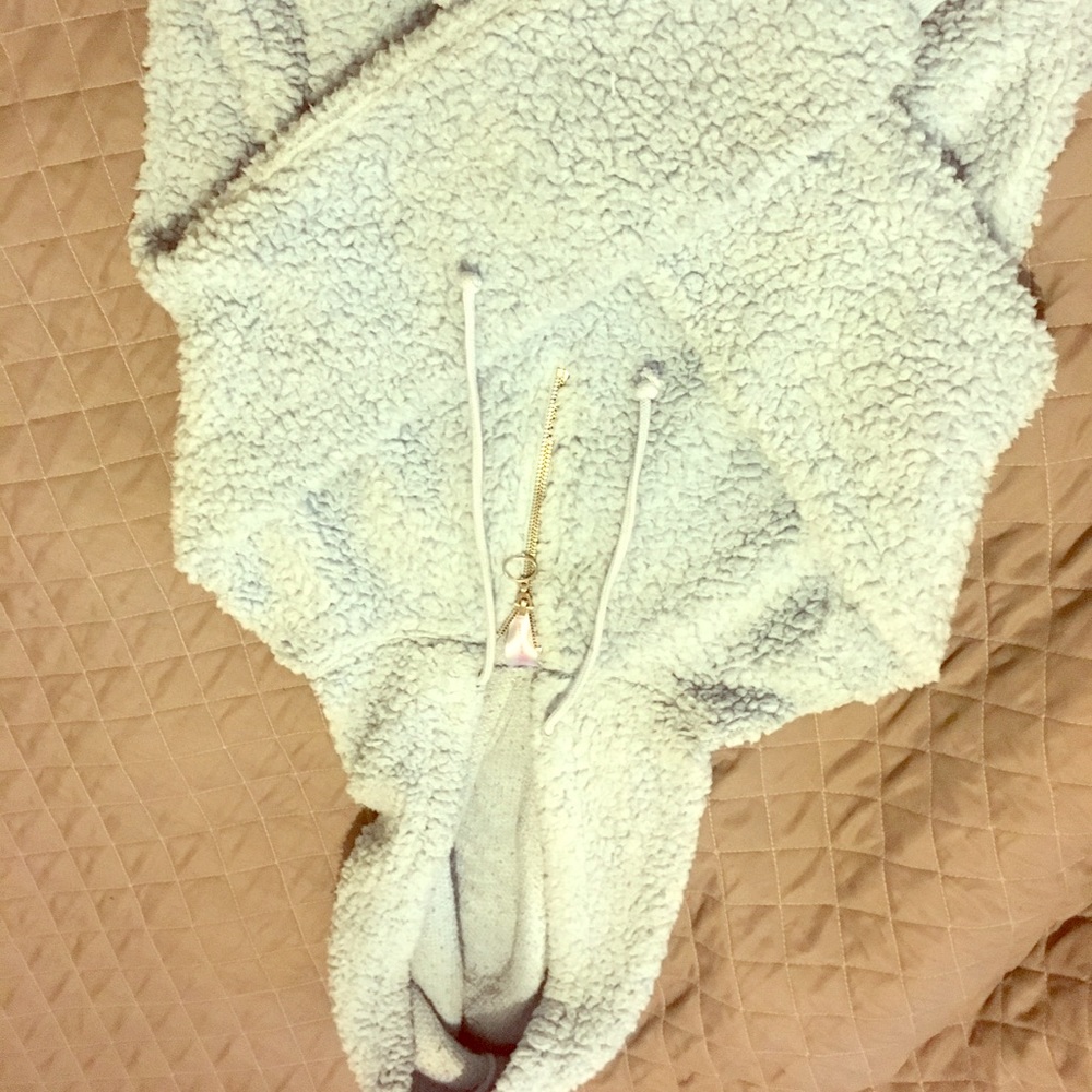 Light blue Sherpa styled hoodie
